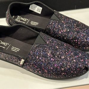 Purple Glitter Toms - Size 9W